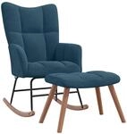 vidaXL Schaukelstuhl mit Hocker Blauer Samt
