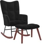 vidaXL Schaukelstuhl mit Hocker, Sessel Schwingstuhl mit Armlehne,...