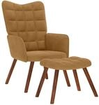 vidaXL Relaxsessel mit Hocker Braun Samt
