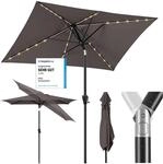 Sekey Aluminum Solar-Sonnenschirm mit LED-Beleuchtung 210x140cm, UV50+...