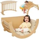 AIYAPLAY 3-in-1 Montessori Kletterger&uuml;st Indoor 1,5-4 Jahre Naturholz
