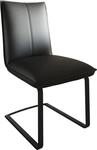 Schwingstuhl Lelio-Flex Freischwinger flach Schwarz Echt-Leder Schwarz