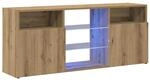 vidaXL TV-Schrank mit LED-Leuchten Artisan-Eiche 120x30x50 cm, TV-M&ouml;bel,...