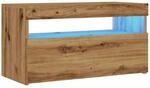 vidaXL TV Schrank, Fernsehtisch mit Stauraum LED-Leuchten, Lowboard f&uuml;r...
