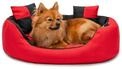 lionto Hundebett 4-in-1 mit Wendekissen, 65 x 50 cm, Schwarz