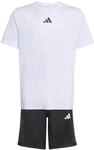 adidas Unisex Kinder Train Essentials 3-Stripes Set Track Suit, white/black, 7-8