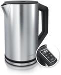 Arendo - Edelstahl Wasserkocher mit Temperatureinstellung 40-100 Grad in 5er