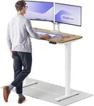 Desktronic H&ouml;henverstellbarer Schreibtisch aus massivem Eichenholz (120x60cm) &ndash;