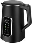 Concept RK3385 Edelstahl Wasserkocher doppelwandig 1,7 l, Schwarz