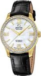 JAGUAR Swiss Made Automatik Damen Uhr Leder Schwarz - Saphirglas Hochwertig -