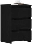 vidaXL Nachttisch 2 pcs Schwarz Eichen-Optik 40 x 35 x 62,5 cm, Rustikaler