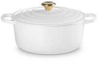 Le Creuset Runder Schmortopf aus emailliertem Gusseisen, 7,25 l, Wei&szlig;