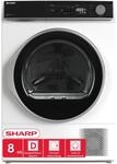 SHARP KD-NHA8S6GW1D-DE W&auml;rmepumpentrockner (8 kg, EEK D), (15...