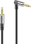 Sonero&reg; premium Audiokabel mit 1x 90&deg; Stecker, 3.5mm Klinke, 3,00m, vergoldete