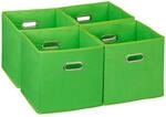 Relaxdays Aufbewahrungsbox 4er Set, Faltbare Regalboxen, HBT: 30x30x30 cm, mit