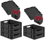 PROREGAL SuperSparSet 5x Eurobox NextGen Grip mit Scharnierdeckel & roten