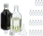 Relaxdays kleine Flaschen, 20er Set, 50 ml, Glasflaschen zum Bef&uuml;llen,