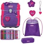 SCOUT Schulranzen Superflash Extreme Neo Set 4-teilig Heartbeat violett