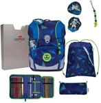 DerDieDas Schulranzen ErgoFlex Tiny LED Set 6-teilig Moon Mission blau