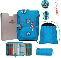DerDieDas Schulranzen ErgoFlex Easy Superflash Set 6-teilig Blue Ice blau