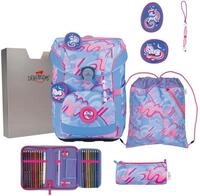 DerDieDas Schulranzen ErgoFlex Easy Superflash Set 6-teilig Magic Unicorn hellblau