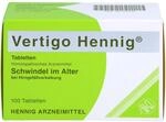 Vertigo Hennig: Schwindel im Alter bei Hirngef&auml;&szlig;verkalkung, Hom&ouml;opathisches