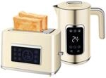 HOMCOM Wasserkocher Toaster Set 1,7L Edelstahl 2200W Wasserkocher mit...
