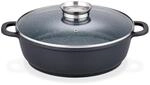 GSW Gourmet Servierpfanne aus Granit mit Aroma Glasdeckel, Pfanne Induktion mit