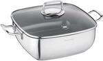 BERNDES Quadro Servierpfanne, Edelstahl 28 x 28 cm, Antihaftbeschichtet, Ergonomische