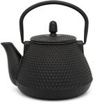 kleine schwarze genoppte gusseiserne Asia Teekanne 0.8 Liter