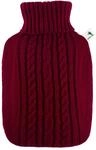 Hugo Frosch W&auml;rmflasche Klassik 1,8l mit weichem Strickbezug Rot | Gro&szlig;e