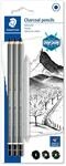 STAEDTLER Kohlestifte Mars Lumograph charcoal, Sechskantform, hoher Ru&szlig;- und