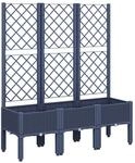 vidaXL Pflanzk&uuml;bel mit Rankgitter Blaugrau 120x40x142 cm PP