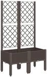 vidaXL Pflanzk&uuml;bel mit Rankgitter, Rankhilfe mit erh&ouml;htem Design Rattan-Optik,