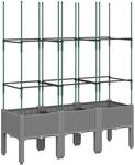 vidaXL Pflanzk&uuml;bel mit Rankgitter, Blumenk&uuml;bel mit Rattan-Optik, Blumenkasten...