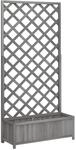 vidaXL Pflanzkasten mit Rankgitter 90x35x180 cm, Massives Fichtenholz, Grau,...