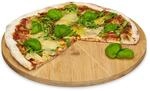 Relaxdays Pizzateller Bambus 33 cm Durchmesser, Schneidbrett aus Holz, schnittfestes