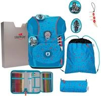 DerDieDas Schulranzen ErgoFlex Tiny Superflash Set 6-teilig Blue Ice hellblau