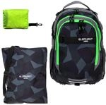Elephant 3tlg. Set Schulrucksack Hero 12770 Cyber Camo Schwarz Gr&uuml;n rtp