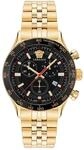 Versace Herren Armbanduhr HELLENYIUM Chrono Edelstahl Armband Gold VE2U006 22