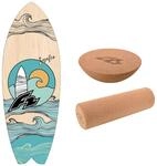 F2 Set Balance Board Surfer 76x28cm + Halbkugel und Korkrolle