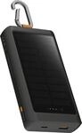 Xtorm Go2 Solar Powerbank - 10.000 mAh - Solarenergie - Taschenlampe - Schwarz