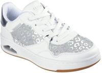 Skechers Women's Uno Ctl-Shiny Safari Sneaker, White/Slvr, 41 EU
