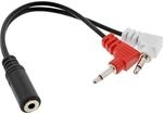 InLine 99313I Audio Kopfh&ouml;rer Flugzeug-Adapterkabel, 2x 3,5mm Klinke Stecker an