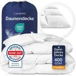 CALMONT - Daunendecke 155x220 als Praktische Ganzjahresdecke I Oeko-Tex | Die Daunen