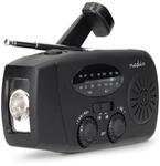 Nedis Tragbares Notfall-AM/FM-Aufziehradio, mit Solarpanel und Handkurbel,