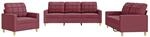 vidaXL Sofagarnitur 3-TLG., Sessel Couch mit Kissen, Sofa Wohnzimmersofa mit