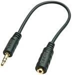 LINDY Premium Audio Kabel Klinke 3,5 mm Stecker auf 2,5 mm Klinke Buchse, 20 cm