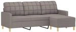 vidaXL Sofa 3 Sitzer, Couch mit Fu&szlig;hocker, Liegesofa f&uuml;r Wohnzimmer, Polstersofa
