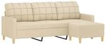 vidaXL Sofa 3 Sitzer, Couch mit Fu&szlig;hocker, Liegesofa f&uuml;r Wohnzimmer, Polstersofa